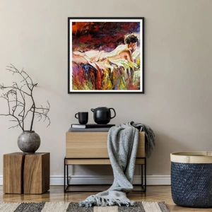 Poster in black frame - Thoughtful Venus - 60x60 cm