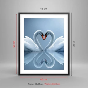 Poster in black frame - Time for Love - 40x50 cm