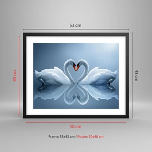 Poster in black frame - Time for Love - 50x40 cm