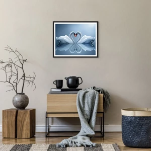 Poster in black frame - Time for Love - 50x40 cm