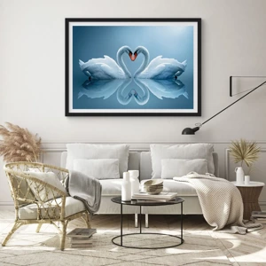 Poster in black frame - Time for Love - 50x40 cm