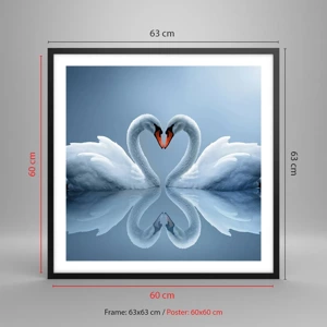 Poster in black frame - Time for Love - 60x60 cm