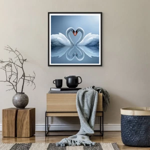 Poster in black frame - Time for Love - 60x60 cm