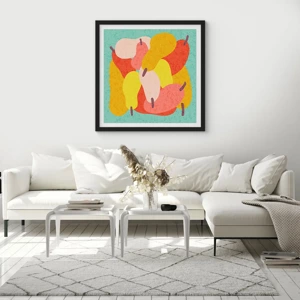 Poster in black frame - Try Summer Sun - 60x60 cm