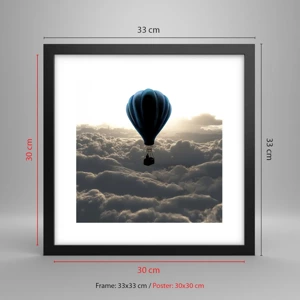 Poster in black frame - Wanderer above Clouds - 30x30 cm