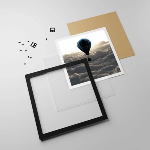 Poster in black frame - Wanderer above Clouds - 30x30 cm