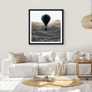 Poster in black frame - Wanderer above Clouds - 30x30 cm