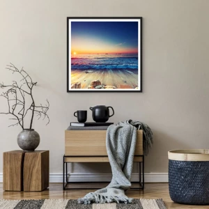 Poster in black frame - What Is behind the Horizon? - 60x60 cm