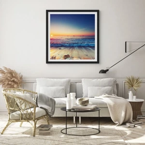 Poster in black frame - What Is behind the Horizon? - 60x60 cm