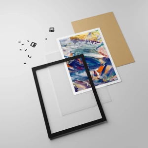 Poster in black frame - Whirlwind of Colour - 61x91 cm