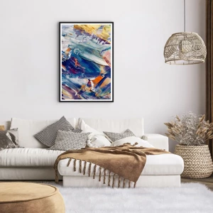 Poster in black frame - Whirlwind of Colour - 61x91 cm