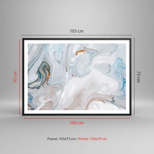 Poster in black frame - White Fusion - 100x70 cm