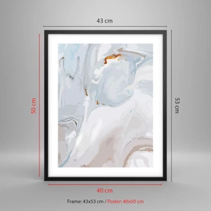 Poster in black frame - White Fusion - 40x50 cm