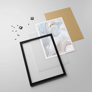 Poster in black frame - White Fusion - 40x50 cm