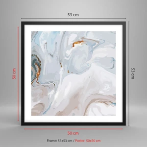 Poster in black frame - White Fusion - 50x50 cm