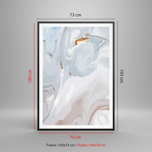 Poster in black frame - White Fusion - 70x100 cm