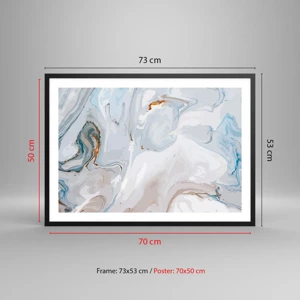 Poster in black frame - White Fusion - 70x50 cm