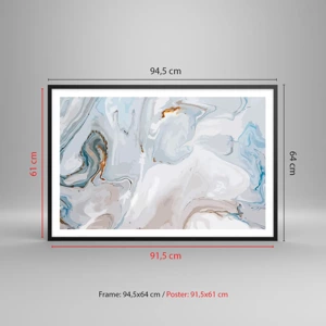 Poster in black frame - White Fusion - 91x61 cm