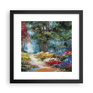 Poster in black frame - Wood Garden, Flowery Forest - 30x30 cm