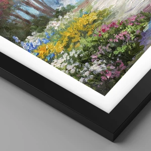 Poster in black frame - Wood Garden, Flowery Forest - 40x30 cm