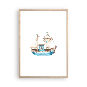 Poster in light oak frame - Ahoy, Adventure! - 50x70 cm