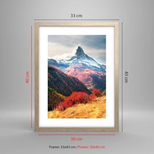 Poster in light oak frame - Alpine Autumn - 30x40 cm