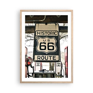 Poster in light oak frame - American Retro Trip - 50x70 cm