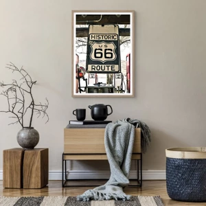 Poster in light oak frame - American Retro Trip - 50x70 cm