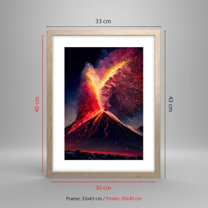 Poster in light oak frame - Beauty and Threat - 30x40 cm