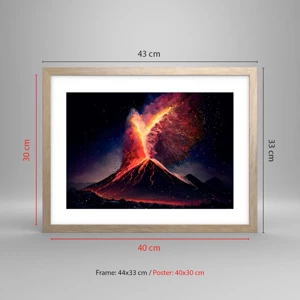 Poster in light oak frame - Beauty and Threat - 40x30 cm