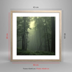 Poster in light oak frame - Before It Wakes Up - 40x40 cm