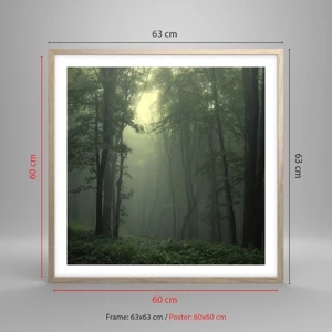 Poster in light oak frame - Before It Wakes Up - 60x60 cm