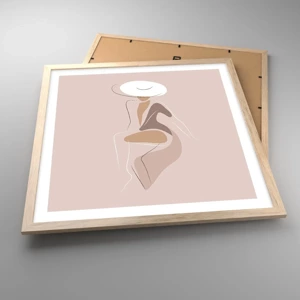 Poster in light oak frame - Being a Lady - 50x50 cm