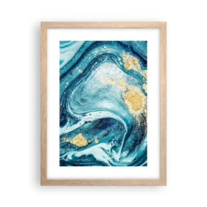 Poster in light oak frame - Blue Whirl - 30x40 cm