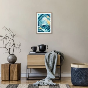 Poster in light oak frame - Blue Whirl - 30x40 cm