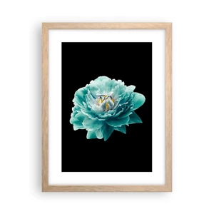 Poster in light oak frame - Blue and Gold Petals - 30x40 cm