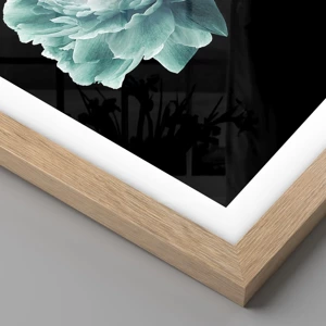 Poster in light oak frame - Blue and Gold Petals - 61x91 cm