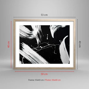 Poster in light oak frame - Breaking the Darkness - 50x40 cm