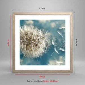 Poster in light oak frame - Breath of an Angel - 40x40 cm