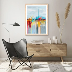 Poster in light oak frame - Bridge of Joy over the River of Life - 30x40 cm