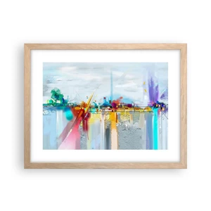 Poster in light oak frame - Bridge of Joy over the River of Life - 40x30 cm