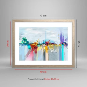 Poster in light oak frame - Bridge of Joy over the River of Life - 40x30 cm