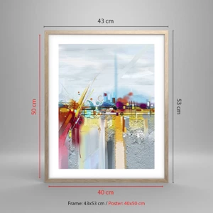 Poster in light oak frame - Bridge of Joy over the River of Life - 40x50 cm