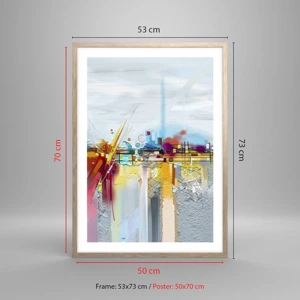 Poster in light oak frame - Bridge of Joy over the River of Life - 50x70 cm