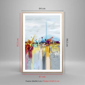 Poster in light oak frame - Bridge of Joy over the River of Life - 61x91 cm