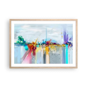 Poster in light oak frame - Bridge of Joy over the River of Life - 70x50 cm