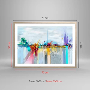 Poster in light oak frame - Bridge of Joy over the River of Life - 70x50 cm