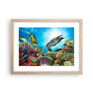 Poster in light oak frame - Coral Promenade - 40x30 cm