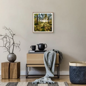 Poster in light oak frame - Deep in the Forest - 40x40 cm