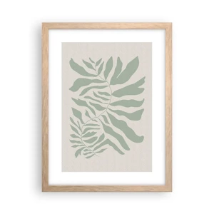 Poster in light oak frame - Emerald Branch - 30x40 cm